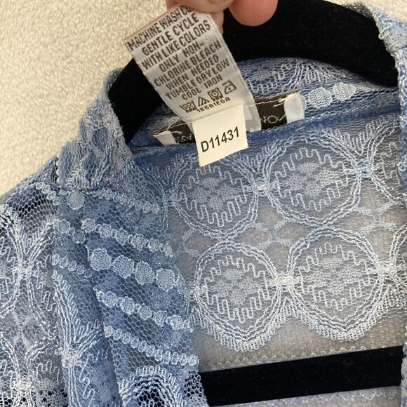 Drapers & Damons Open Cardigan Sweater PM Petite Medium Blue Ombre Embroidered - Picture 5 of 8